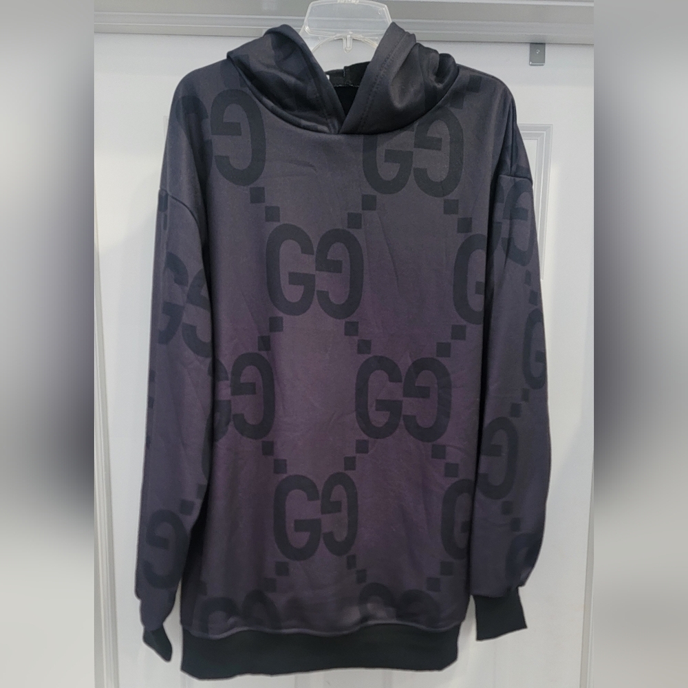 Men's Pullover Hooded Black Sweatshirt